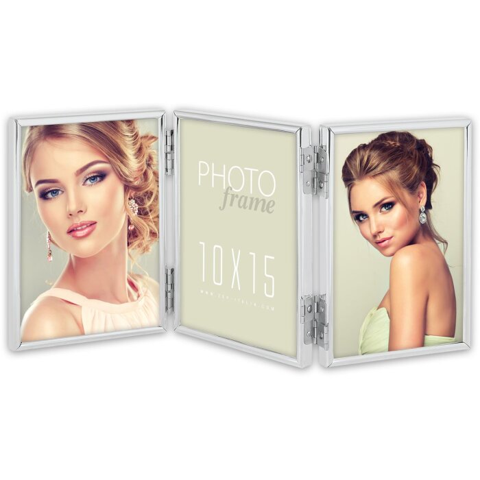 ZEP 120TS01-4R Triple picture frame silver glossy 3 photos 10x15cm