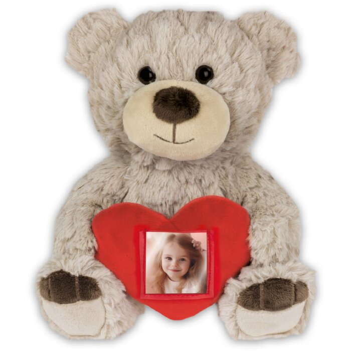 ZEP Teddy with heart picture frame 3.5x4.5 cm cream 16x13x23 cm