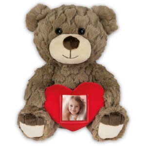 ZEP Teddy with heart picture frame 3.5x4.5 cm brown...