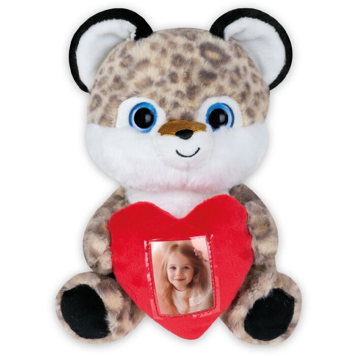 ZEP leopard teddy bear with heart frame 3.5x4.5 cm 16x13x23 cm