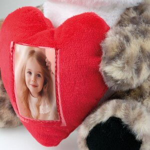 ZEP leopard teddy bear with heart frame 3.5x4.5 cm 16x13x23 cm