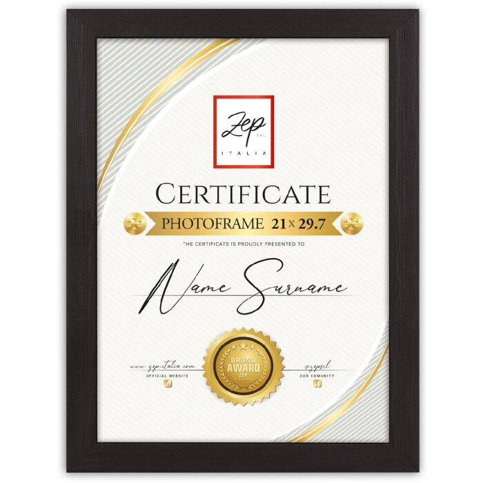 ZEP wooden picture frame Certificate black 21x29.7 cm