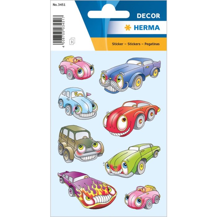 HERMA decorative labels DECOR Autos I 3 sheets