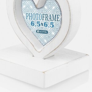 ZEP wooden photo gallery noble 2 photos 6.5x6.5 cm 7x7 cm heart 8x31 cm