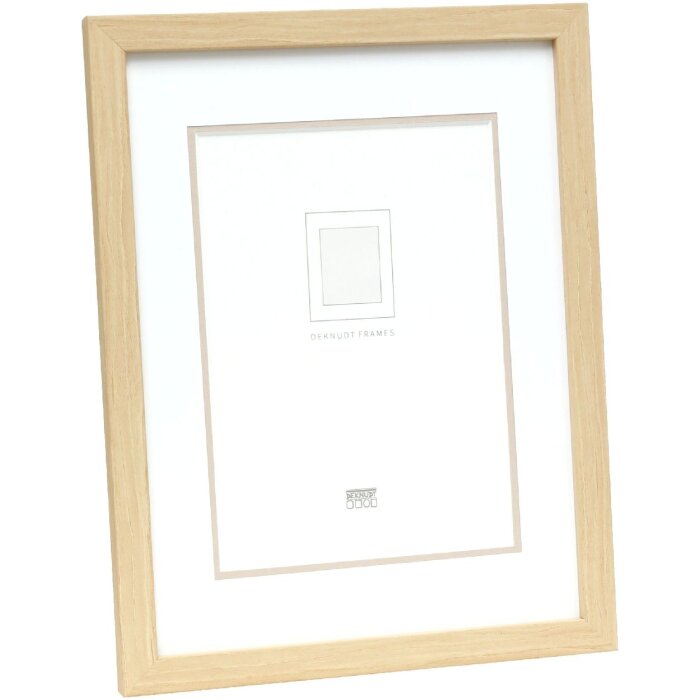 Deknudt S43AH1 picture frame natural wood colour 15x20 cm with passe-partout 10x15 cm