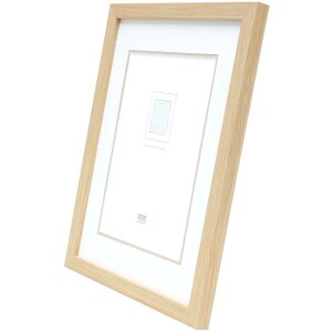 Deknudt S43AH1 picture frame natural wood colour 15x20 cm with passe-partout 10x15 cm