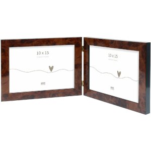 Deknudt S47EG1 Double frame burl wood colour Horizontal 10x15 cm