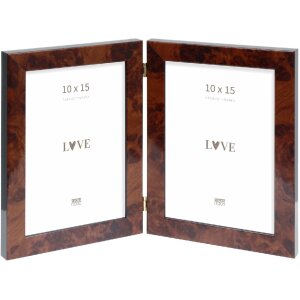 Deknudt S47EG1 Double frame burl wood vertical 10x15 cm