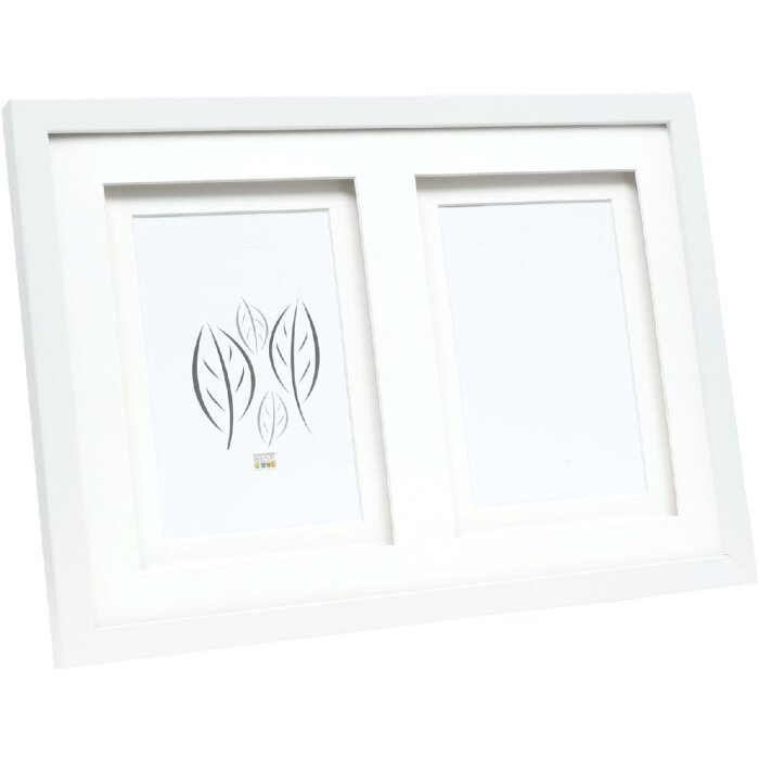 Deknudt S65KK1 picture frame white double passe-partout 2 pictures 13x18 cm