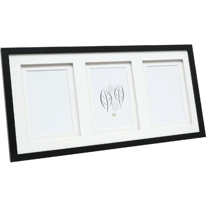 Deknudt S65KK2 picture frame black double passe-partout 3x 10x15 cm