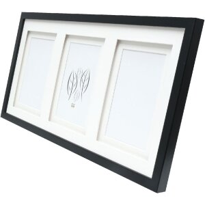 Deknudt S65KK2 picture frame black double passe-partout 3x 10x15 cm