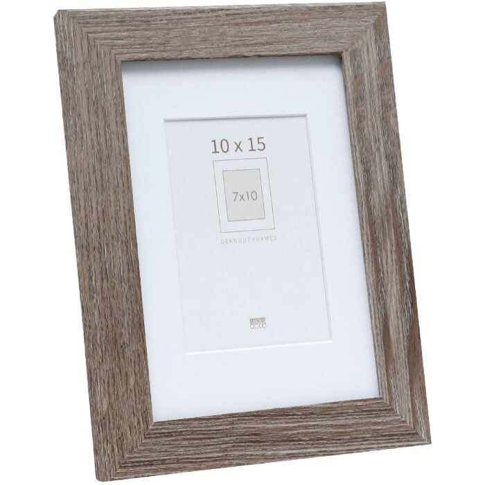 Deknudt S66KH3 picture frame oak colour grey white passe-partout 10x15 cm