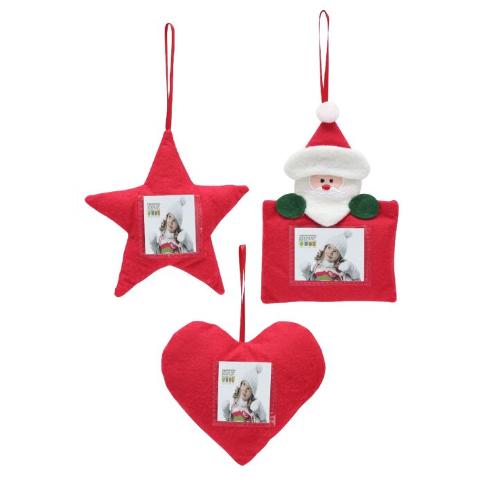 Deknudt S67HC1 Christmas Decoration Felt Red Random Motif 4x4cm