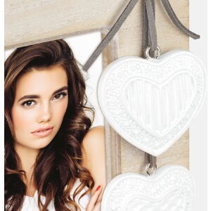 ZEP Melissa wooden frame hearts 10x15 cm white/grey/cream