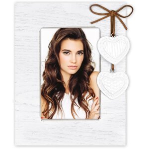 ZEP Melissa wooden frame hearts 10x15 cm white/grey/cream