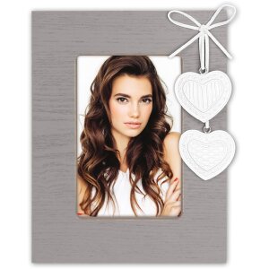 ZEP Melissa wooden frame hearts 10x15 cm white/grey/cream