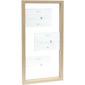 Deknudt S68UA3 Wooden frame nature 10x15cm for 3 pictures