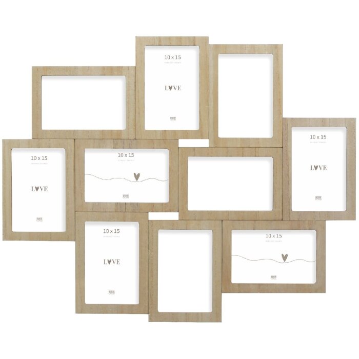 Deknudt S68UC3 picture wall frame natural wood for 10 pictures 10x15 cm