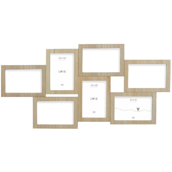 Deknudt S68UC3 picture wall frame natural wood 7 pictures 10x15 cm