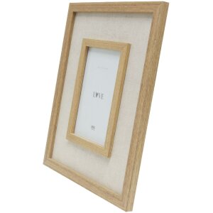 Deknudt S68UE3 picture frame natural wood/beige linen 10x15 cm