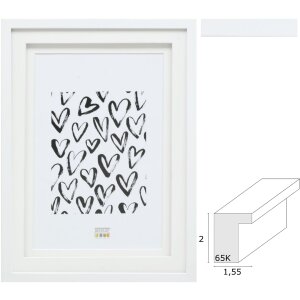 Deknudt S65KK1 picture frame white double passe-partout...