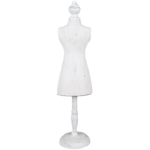 Jewellery stand wooden mannequin white 13x11x51 cm