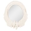 Clayre & Eef Mirror 50x5x60 White MDF Glass Oval Wall Mirror with Birds