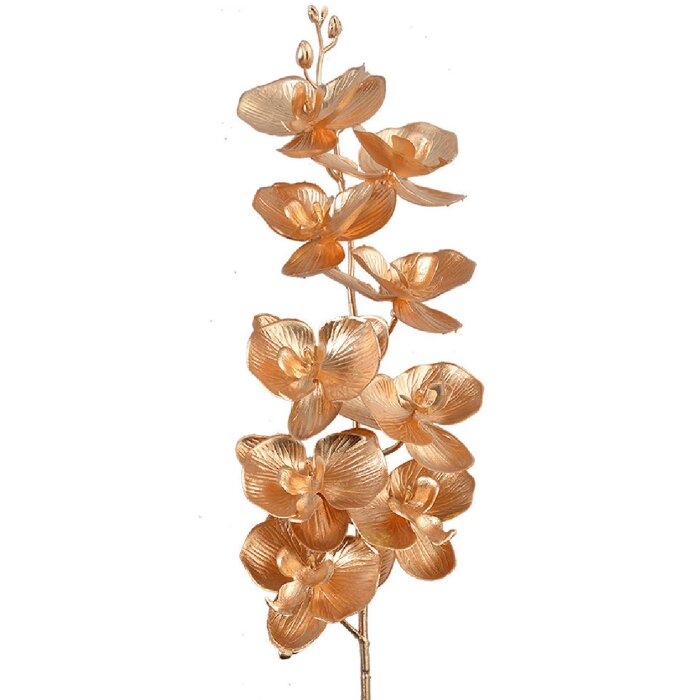 Clayre & Eef 5DF0038 Decorative Orchid Gold Coloured Artificial Flower 14x6x90 cm