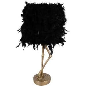 Clayre & Eef 5LMC0035 Table lamp black feathers...