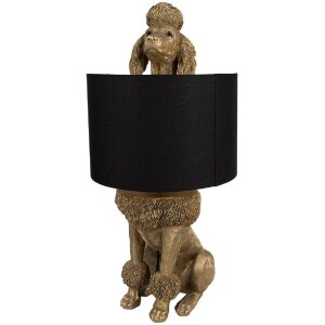 Clayre & Eef 5LMC0036 Table Lamp Poodle Gold Black...