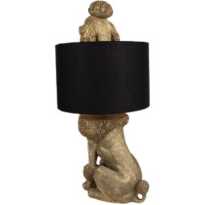 Clayre & Eef 5LMC0036 Table Lamp Poodle Gold Black...