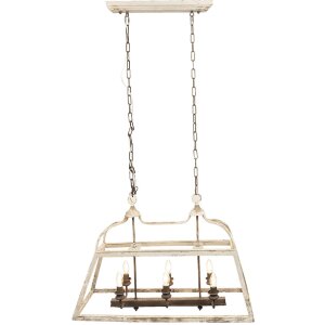 Clayre & Eef 5LMP237 Hanging Lamp Antique White 87x35x60 cm E14/max 6x25W