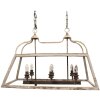 Clayre & Eef 5LMP237 Hanging Lamp Antique White 87x35x60 cm E14/max 6x25W