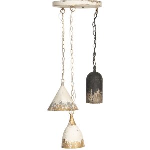 Clayre & Eef 5LMP320 Hanging Lamp Vintage White Black...