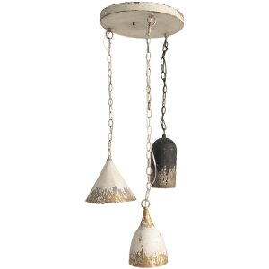 Clayre & Eef 5LMP320 Hanging Lamp Vintage White Black...