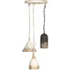 Clayre & Eef 5LMP320 Hanging Lamp Vintage White Black Ø70x95cm E14 3x25W