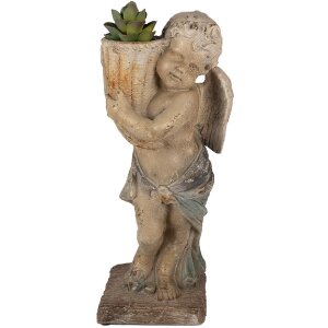 Clayre & Eef 5MG0041 Decorative Angel Stone Statue...