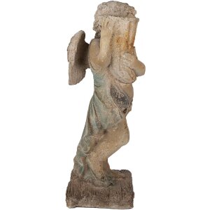 Clayre & Eef 5MG0041 Decorative Angel Stone Statue Beige-Blue 24x27x58 cm