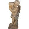 Clayre & Eef 5MG0041 Decorative Angel Stone Statue Beige-Blue 24x27x58 cm