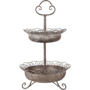 Clayre & Eef 5Y1205 Etagere Vintage Silver Metal...