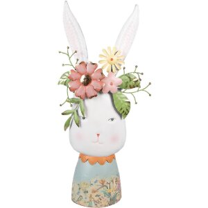 Clayre & Eef 5Y1213 Decorative Bunny with Flowers...