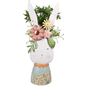 Clayre & Eef 5Y1213 Decorative Bunny with Flowers...