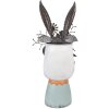 Clayre & Eef 5Y1213 Decorative Bunny with Flowers White Coloured 29x19x62 cm