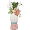 Clayre & Eef 5Y1214 Flower Pot Rabbit Pink Turquoise 29x19x62 cm