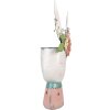 Clayre & Eef 5Y1214 Flower Pot Rabbit Pink Turquoise 29x19x62 cm