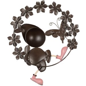 Clayre & Eef 5Y1222 Wall decoration dwarf flower wreath 50x9x61 cm