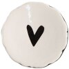 Clayre & Eef 65285 Doorknob Heart White Black Ø 4x3/6 cm Set of 4 pieces