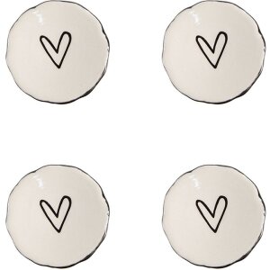 Clayre & Eef 65286 Door Knob Heart White Black...