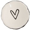 Clayre & Eef 65286 Door Knob Heart White Black Ø 4x3/6 cm