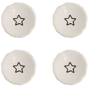 Clayre & Eef 65287 Door knob star white ceramic...